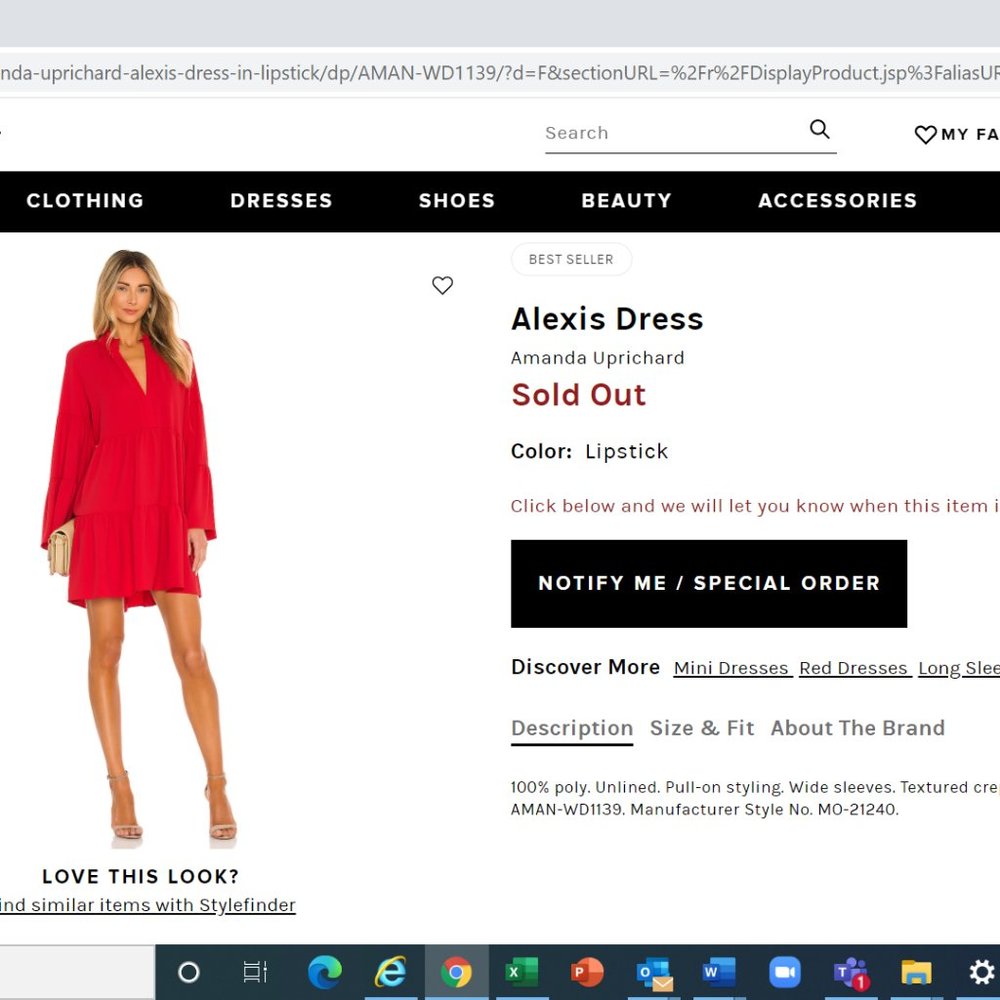 Amanda Uprichard Alexis Dress - sold out